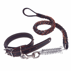 リベット×編みリード 犬用首輪＆リードセット